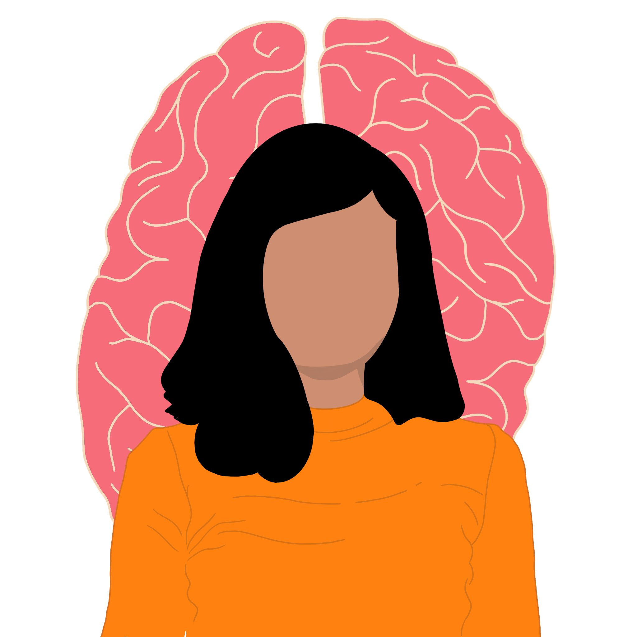 Woman with brain